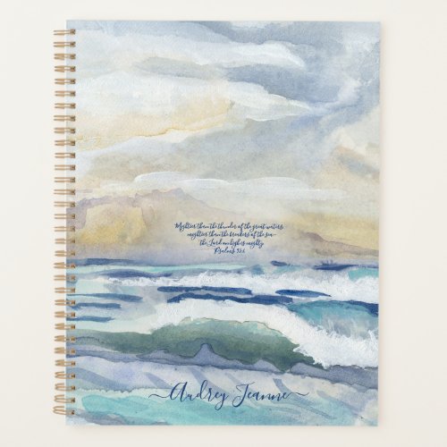Waves Beach Sea Shore Seashore Coastal Watercolor Planner