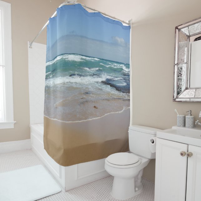 Waves Beach Shower Curtain (In Situ)