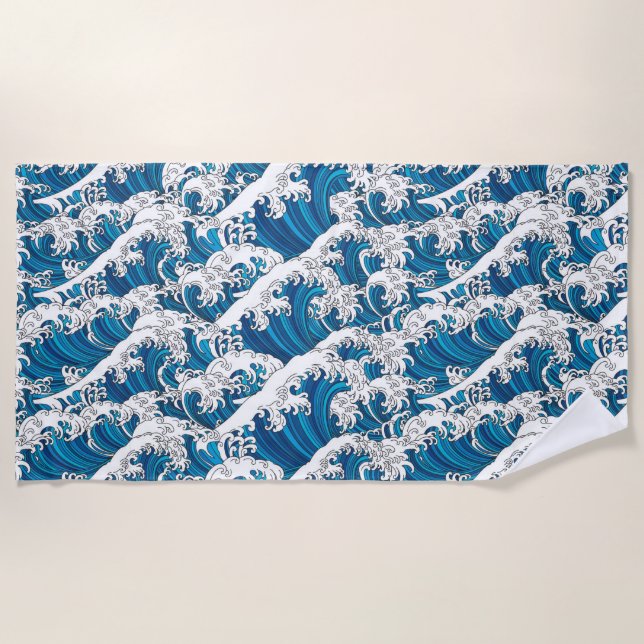 Waves Beach Towel (Front)