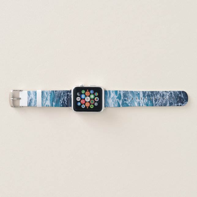 Waves Blue Ocean Summer Beach Apple Watch Band (Front)