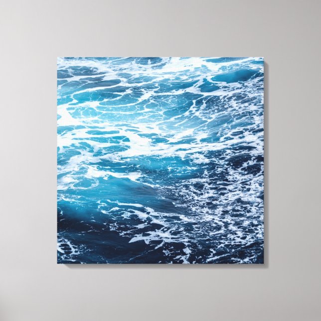 Waves Blue Ocean Summer Beach Canvas Print (Front)