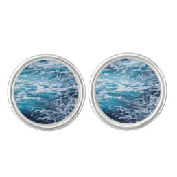 Waves Blue Ocean Summer Beach Cufflinks