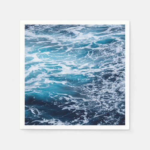 Waves Blue Ocean Summer Beach Napkins