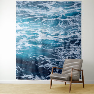 Waves Blue Ocean Summer Beach Tapestry