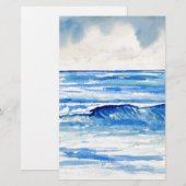 Waves blue turquoise art (Front/Back)