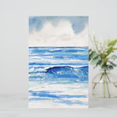 Waves blue turquoise art (Standing Front)