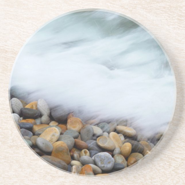 Waves Breaking Onto Pebbles, Tsitsikamma Drink Coaster (Front)