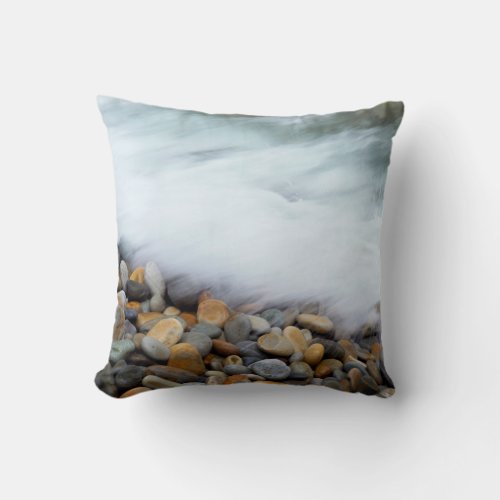 Waves Breaking Onto Pebbles Tsitsikamma Throw Pillow