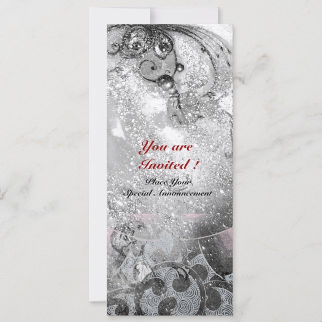 WAVES bright champagne metallic,  black,  sparkles Invitation (Front)