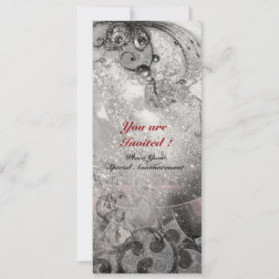 WAVES bright champagne metallic,  black,  sparkles Invitation