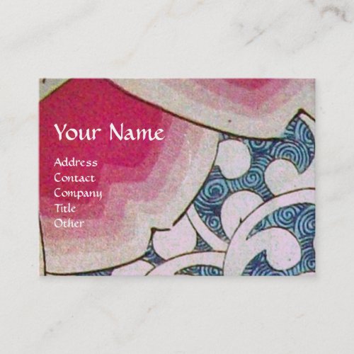WAVES bright red blue white pink Business Card