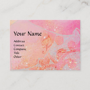WAVES,bright vibrant blue pink purple swirls Business Card