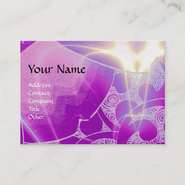 WAVES,bright vibrant blue white purple swirls Business Card (Front)