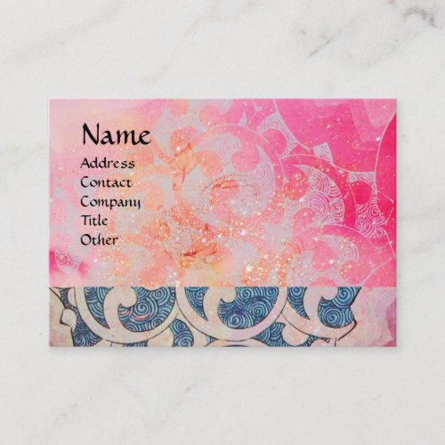 WAVES brightvibrant pink blue Business Card