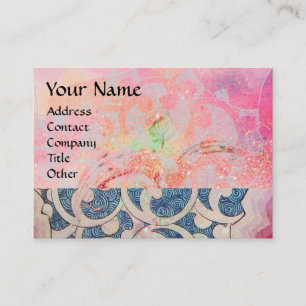 WAVES, bright,vibrant pink blue Business Card