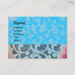 WAVES, bright,vibrant pink blue Business Card