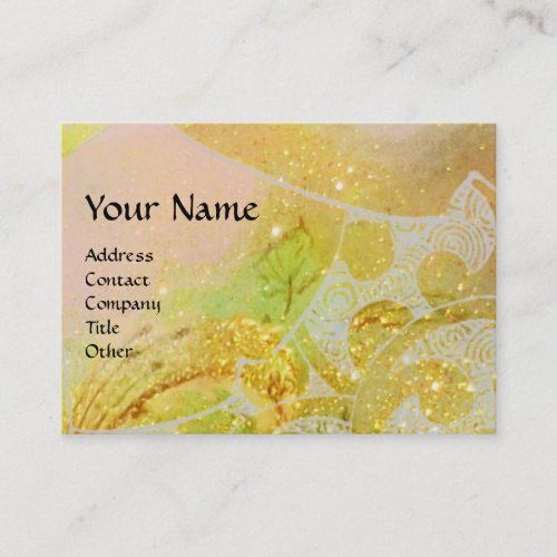 WAVES  bright vibrant yellow blue sparkles Business Card