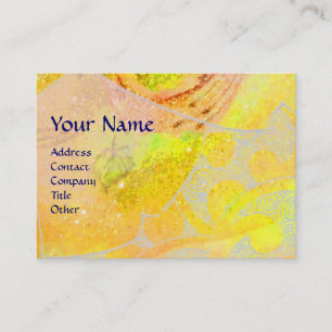 WAVES , bright vibrant yellow blue sparkles Business Card