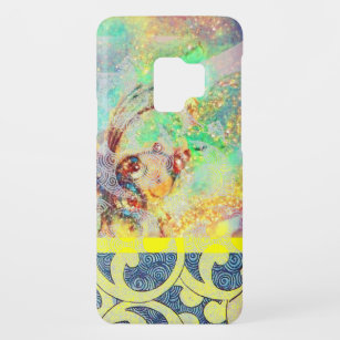 WAVES / Bright Yellow Blue Swirls in Gold Sparkles Case-Mate Samsung Galaxy S9 Case