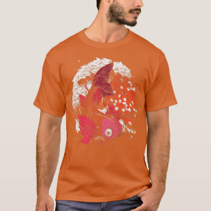 Waves Cherry Blossom Taisho Sanke Sakura Fish Koi  T-Shirt