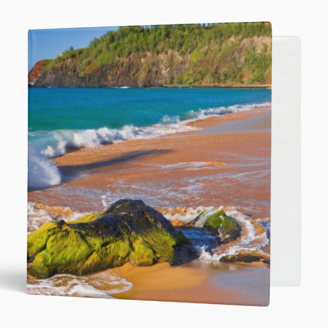 Waves crash on the beach, Hawaii Binder (Front/Inside)