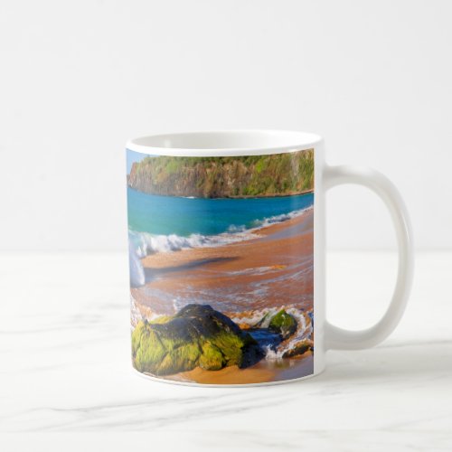 Waves crash on the beach Hawaii Coffee Mug