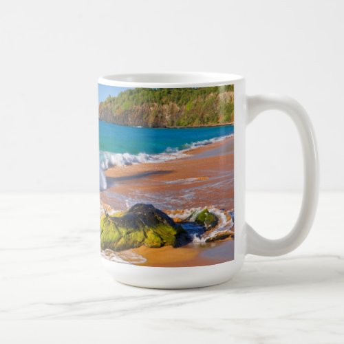 Waves crash on the beach Hawaii Coffee Mug