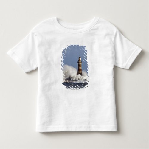 Waves Crashing Against Roker Lighthouse Toddler T_shirt