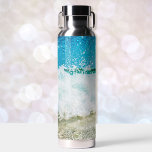 Waves Crashing Against The Beach with Sparkle Water Bottle<br><div class="desc">Waves Crashing Against The Beach with Sparkle Water Bottle</div>