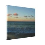Waves Crashing at Sunset Beach Landscape Canvas Print