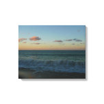 Waves Crashing at Sunset Beach Landscape Canvas Print