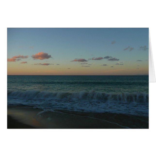 Waves Crashing at Sunset Beach Landscape Cards (Front Horizontal)