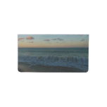 Waves Crashing at Sunset Beach Landscape Checkbook Cover