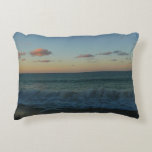 Waves Crashing at Sunset Beach Landscape Decorative Pillow