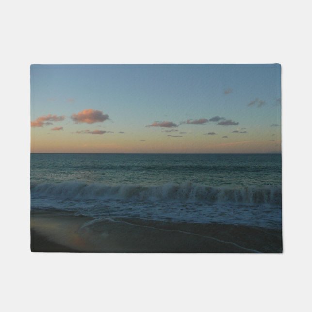 Waves Crashing at Sunset Beach Landscape Doormat (Front)