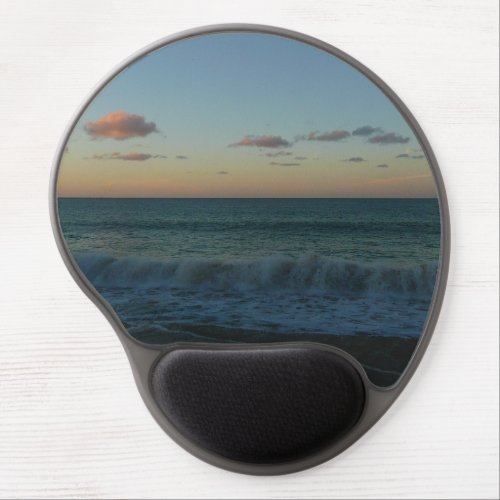 Waves Crashing at Sunset Beach Landscape Gel Mouse Pad