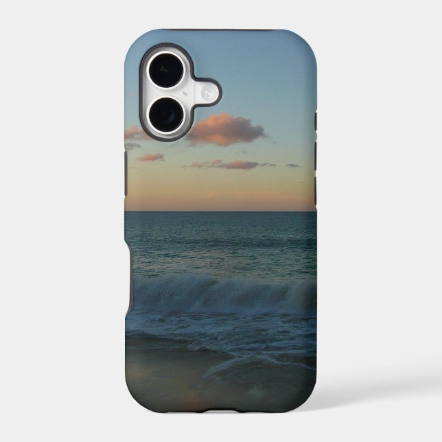 Waves Crashing at Sunset Beach Landscape Iphone Case (Back)