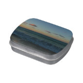 Waves Crashing at Sunset Beach Landscape Jelly Belly Candy Tin (Side)