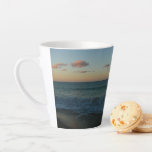 Waves Crashing at Sunset Beach Landscape Latte Mug