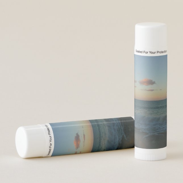 Waves Crashing at Sunset Beach Landscape Lip Balm (Front)