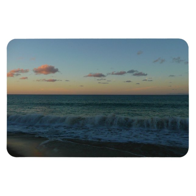 Waves Crashing at Sunset Beach Landscape Magnet (Horizontal)