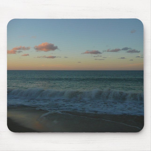 Waves Crashing at Sunset Beach Landscape Mouse Pad (Front)