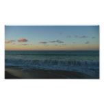 Waves Crashing at Sunset Beach Landscape Photo Print