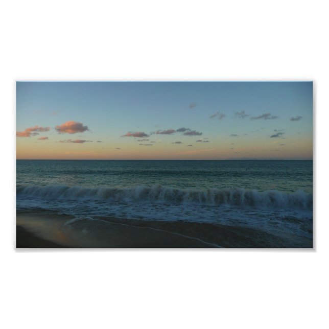 Waves Crashing at Sunset Beach Landscape Photo Print (Front)