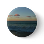 Waves Crashing at Sunset Beach Landscape Pinback Button