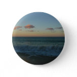 Waves Crashing at Sunset Beach Landscape Pinback Button