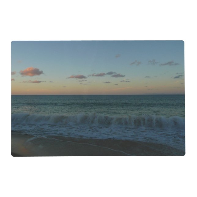 Waves Crashing at Sunset Beach Landscape Placemat (Front)
