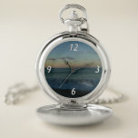 Waves Crashing at Sunset Beach Landscape Pocket Watch