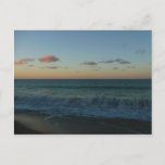 Waves Crashing at Sunset Beach Landscape Postcard