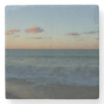 Waves Crashing at Sunset Beach Landscape Stone Coaster